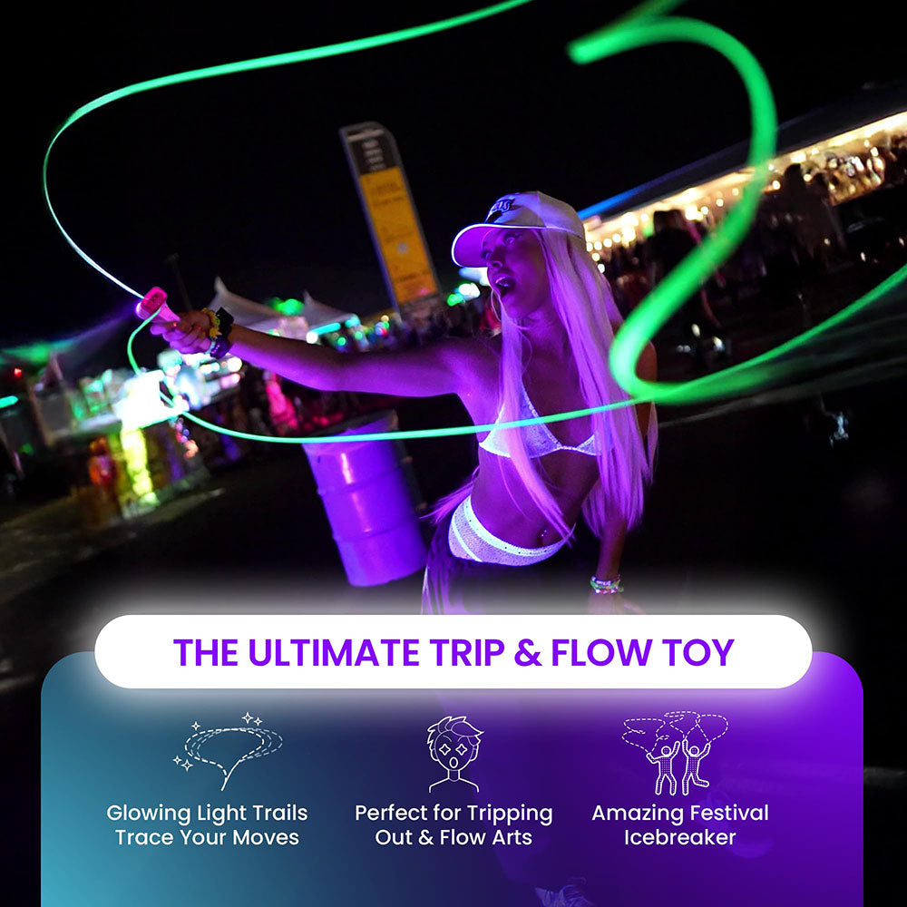 Interactive Glow-in-the-Dark Rope Launcher with Built-in UV Blacklight – STEM Flow & String Shooter Toy for Kids and Adults